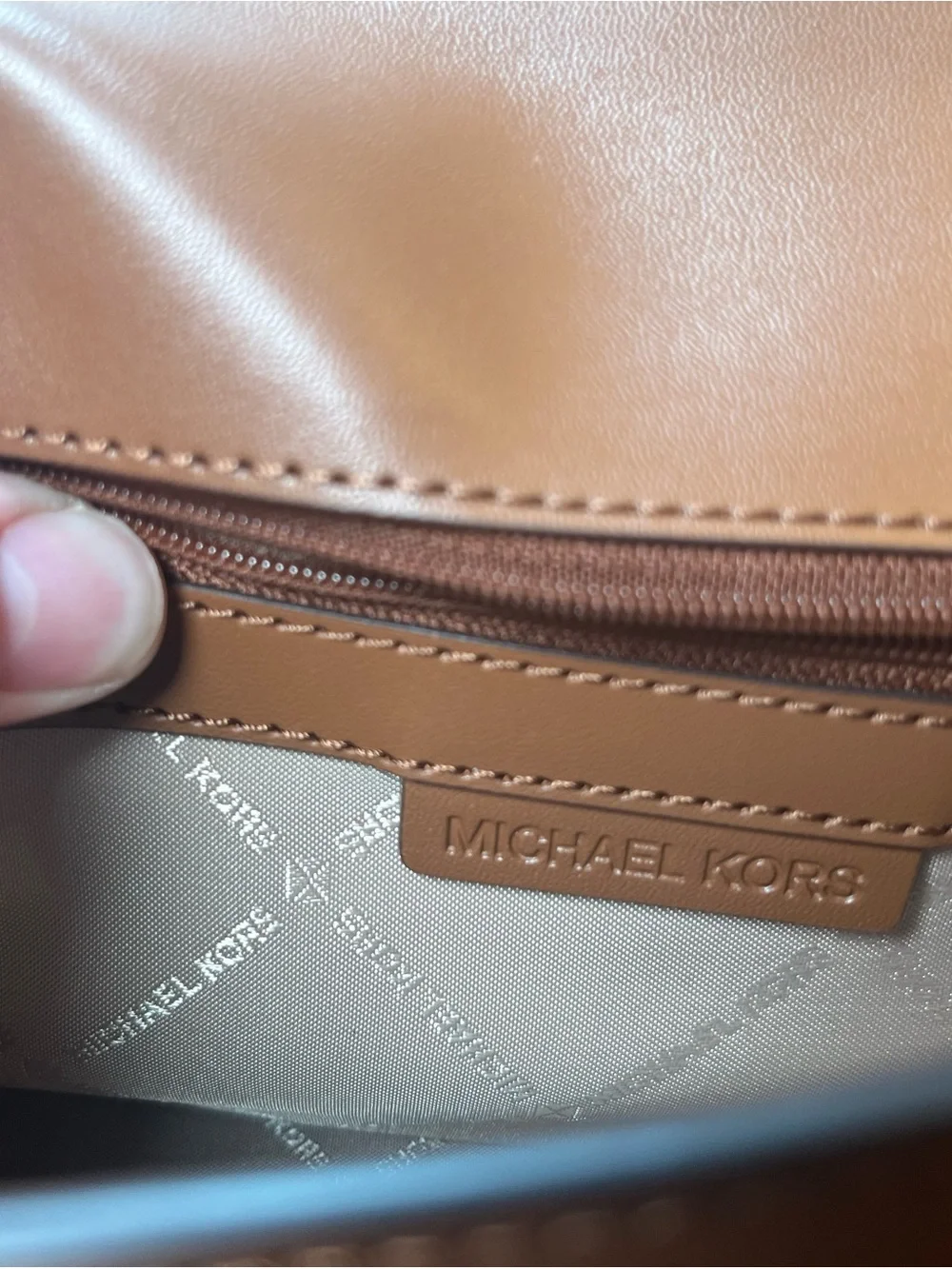Michael Kors Brown and Black Logo Trim Crossbody